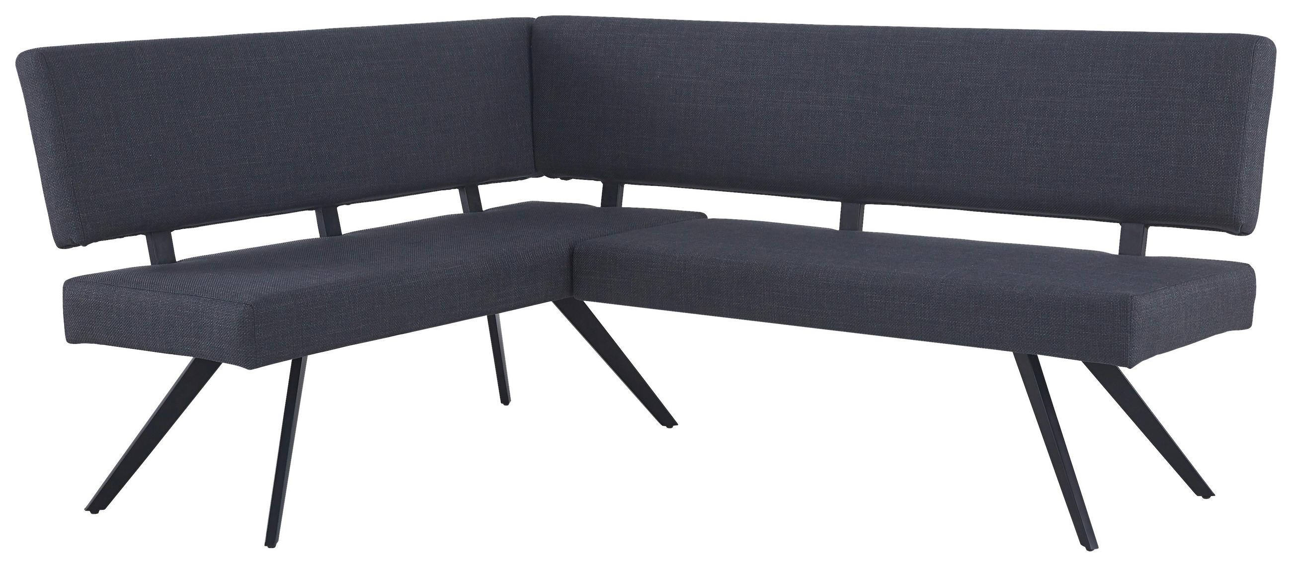 ECKBANK in Dunkelgrau - Dunkelgrau/Schwarz, KONVENTIONELL, Textil/Metall (190/150/90/62cm) - MID.YOU