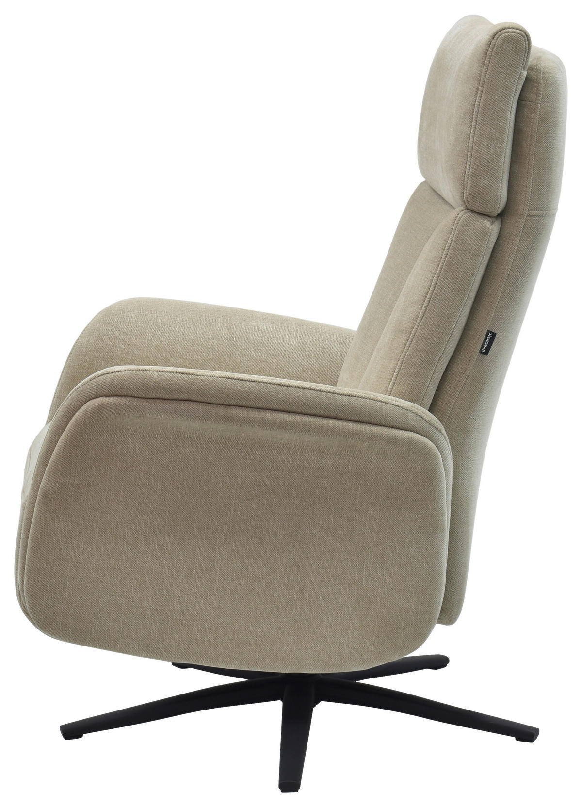 RELAXSESSEL Webstoff    - Beige/Schwarz, Design, Holz/Textil (75/109/84/148/84cm) - Livetastic