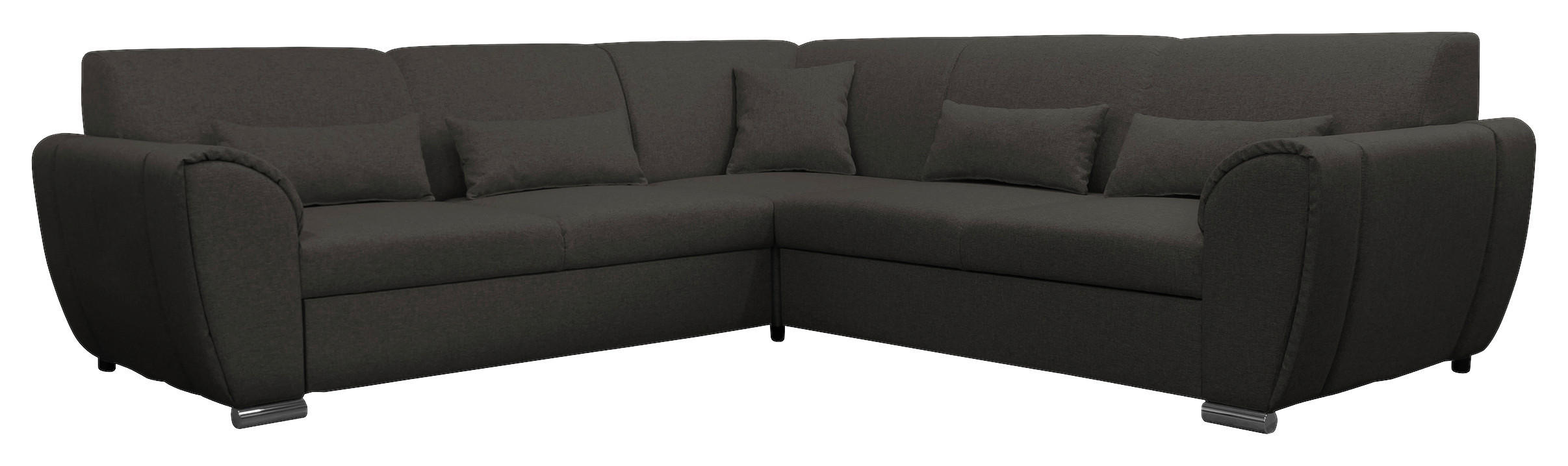 ECKSOFA Anthrazit Flachgewebe  - Anthrazit/Silberfarben, Design, Kunststoff/Textil (266/266cm) - Livetastic