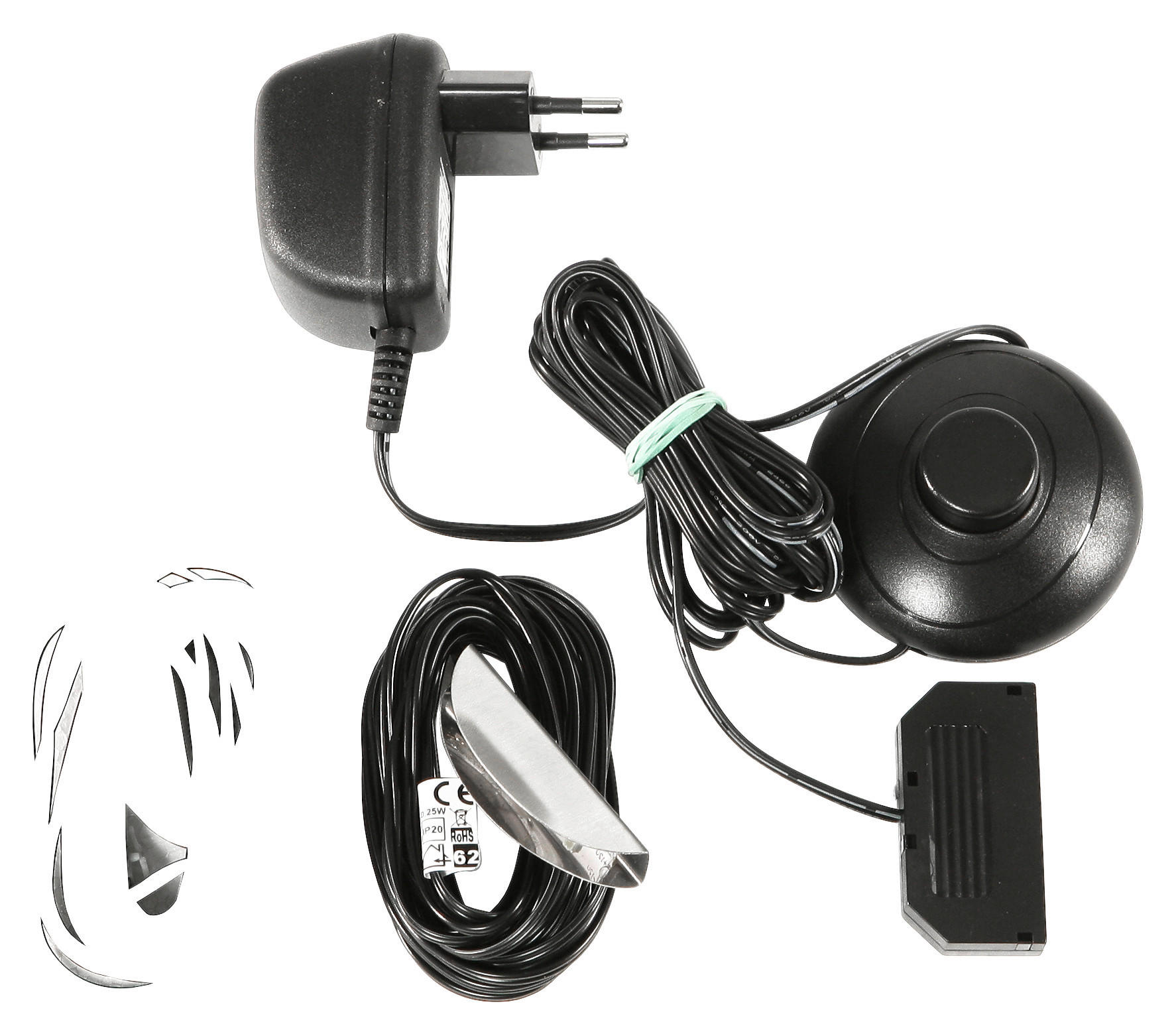 ÜVEGPOLC VILÁGÍTÁS SZETT - krómszínű, Design, műanyag/fém - Hom`in