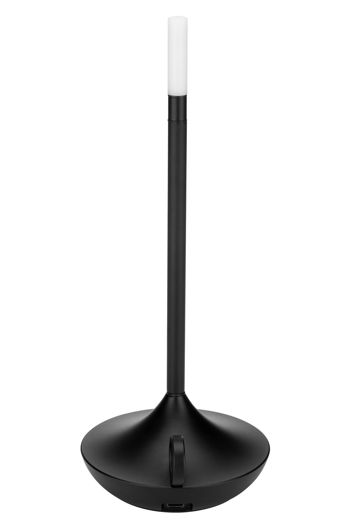 AKKUMULÁTOROS ASZTALI LÁMPA - fekete, Design, műanyag/fém (11/25,5cm) - Novel