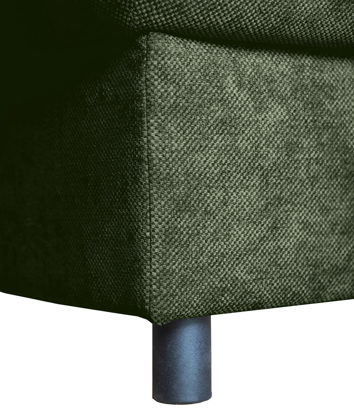 ECKSOFA Dunkelgrün Flachgewebe  - Dunkelgrün/Schwarz, KONVENTIONELL, Textil/Metall (252/162cm) - Carryhome