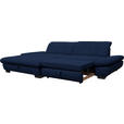 ECKSOFA in Mikrofaser Blau  - Blau/Schwarz, Design, Textil/Metall (198/290cm) - Xora