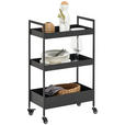 SERVIERWAGEN Schwarz  - Schwarz, Design, Kunststoff/Metall (50/86/30cm) - Xora