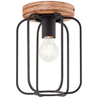 DECKENLEUCHTE Tosh 20/27 cm   - Schwarz/Braun, Design, Holz/Metall (20/27cm) - Brilliant