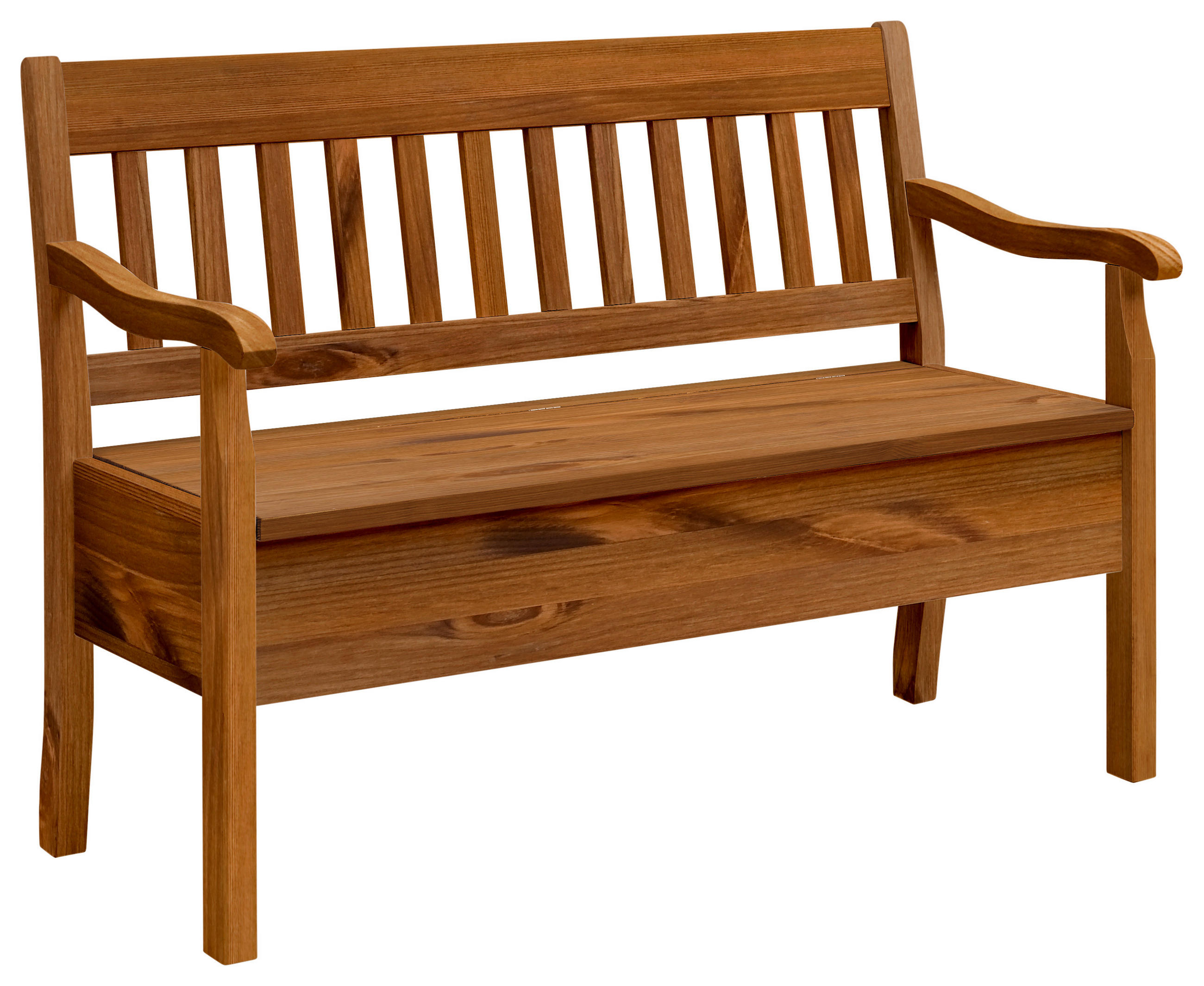 SITZBANK 130/93/58 cm Bernsteinfarben Kiefer massiv - Bernsteinfarben, ROMANTIK / LANDHAUS, Holz (130/93/58cm) - Boxxx