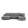 WOHNLANDSCHAFT Dunkelgrau Chenille  - Chromfarben/Dunkelgrau, Design, Textil/Metall (165/353/212cm) - Livetastic