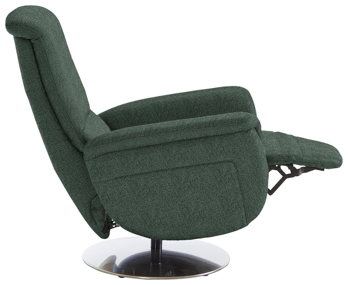 RELAXSESSEL in Textil Dunkelgrün  - Dunkelgrün/Edelstahlfarben, KONVENTIONELL, Textil/Metall (79/112/94cm) - Beldomo Premium