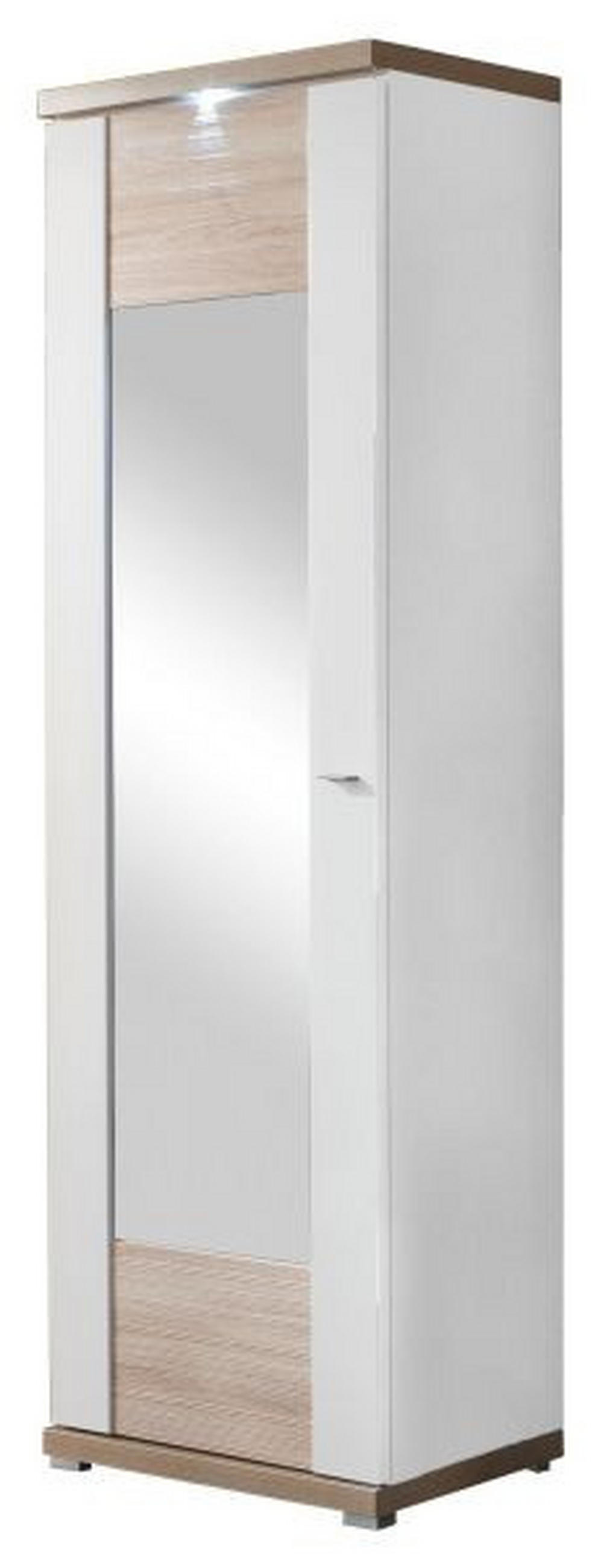 GARDEROBENSCHRANK 65/206,6/41,6 cm  - Chromfarben/Eichefarben, Design, Holzwerkstoff/Metall (65/206,6/41,6cm) - Xora