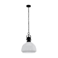 ZÁVĚSNÉ SVÍTIDLO, 38/110 cm  - bílá/černá, Konvenční, kov/sklo (38/110cm) - Eglo
