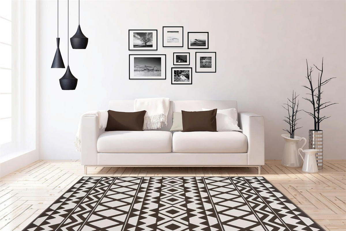 FLATVÄVD MATTA 120/170 cm  - brun/cremefärgad, Basics, textil (120/170cm) - Kayoom