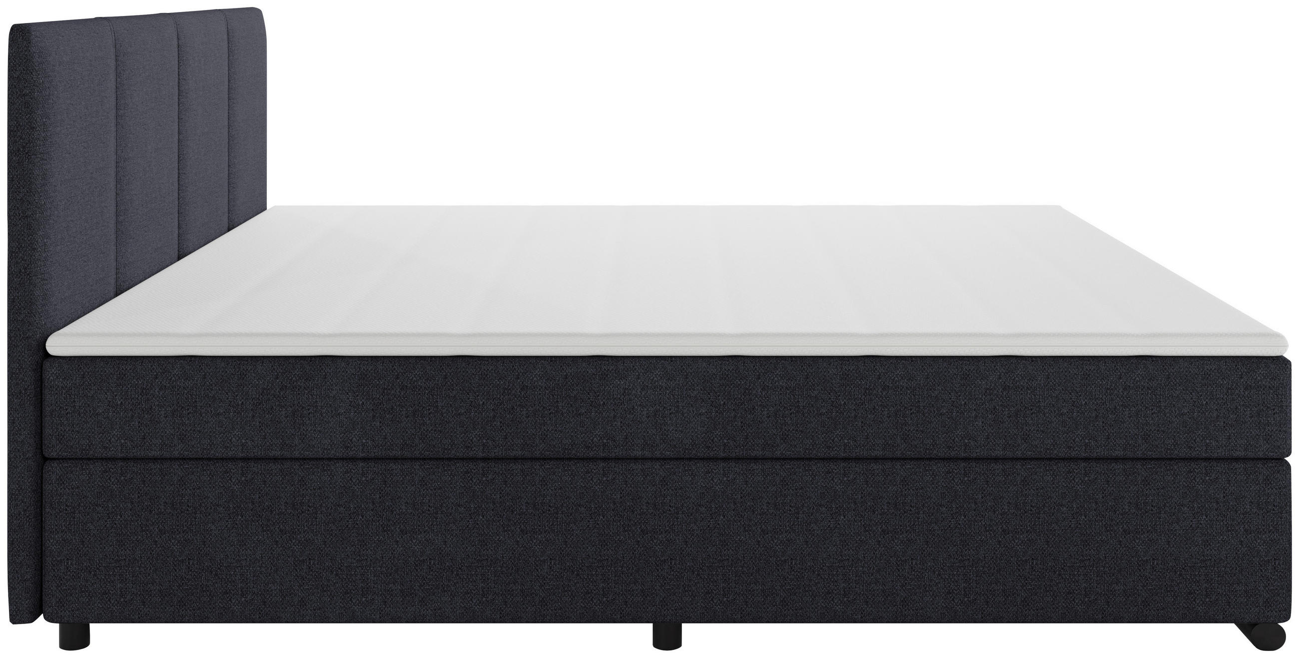 Thumbnail - Mid.you Boxspringbett, Anthrazit, Textil, Kiefer, massiv, H3, Höhe ca. 16 cm, 180x200 cm, Stoffauswahl, Topper durchgehe...