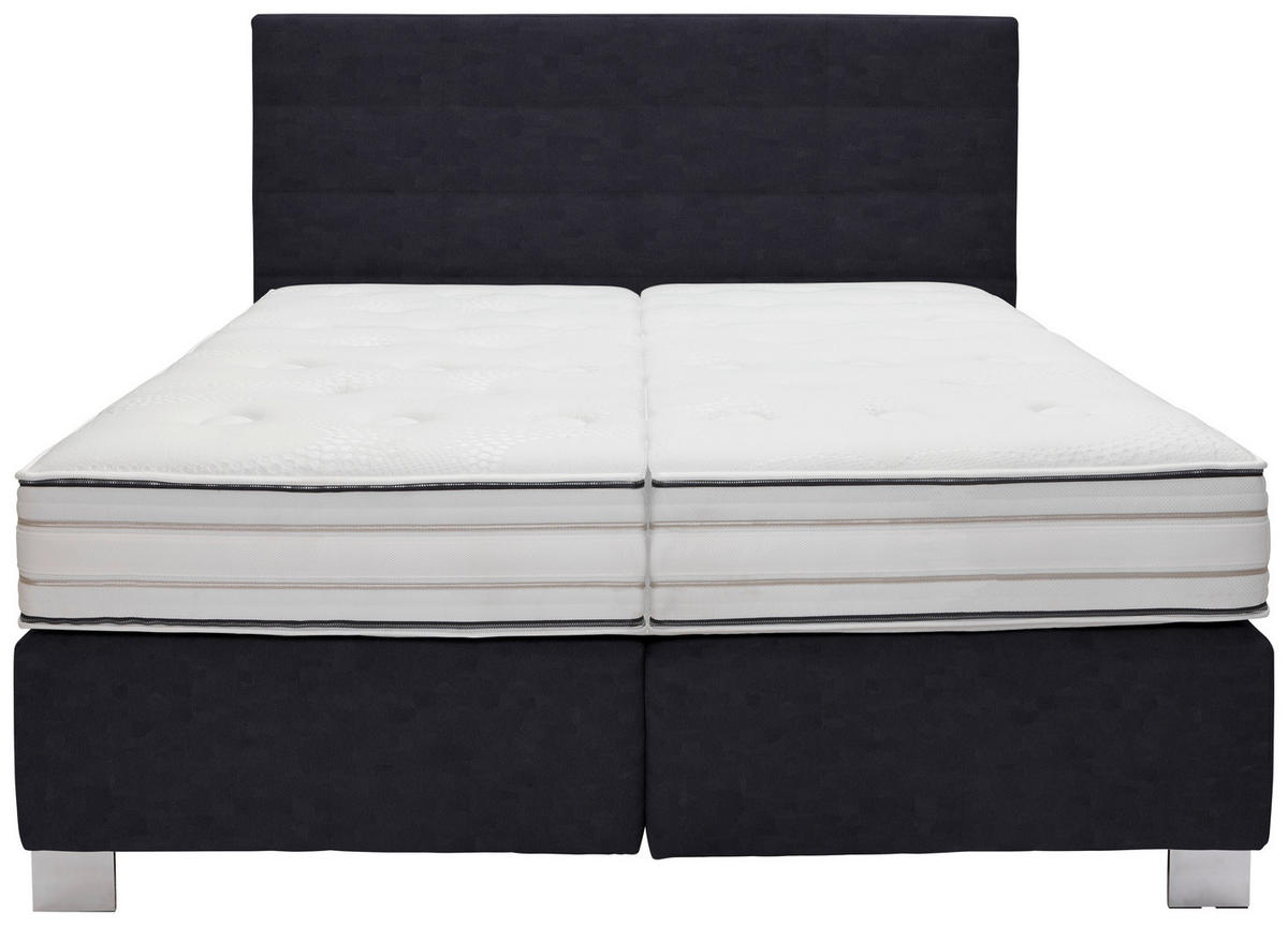 BOXSPRINGBETT 180/200 cm  in Graphitfarben  - Alufarben/Graphitfarben, Konventionell, Textil/Metall (180/200cm) - Dieter Knoll