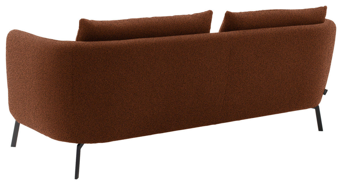 2,5-SITZER  in Flachgewebe Rostfarben  - Rostfarben/Schwarz, Design, Textil/Metall (190/71/91cm) - Schöner Wohnen