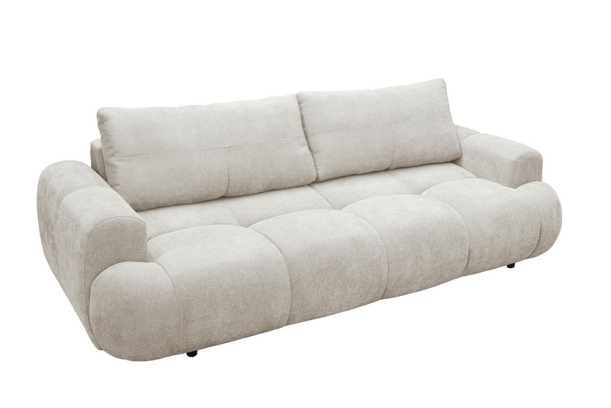 SCHLAFSOFA Flachgewebe Champagner  inkl. Zierkissen, Rückenkissen  - Champagner/Beige, MODERN, Kunststoff/Textil (254/69-93/116cm) - Livetastic