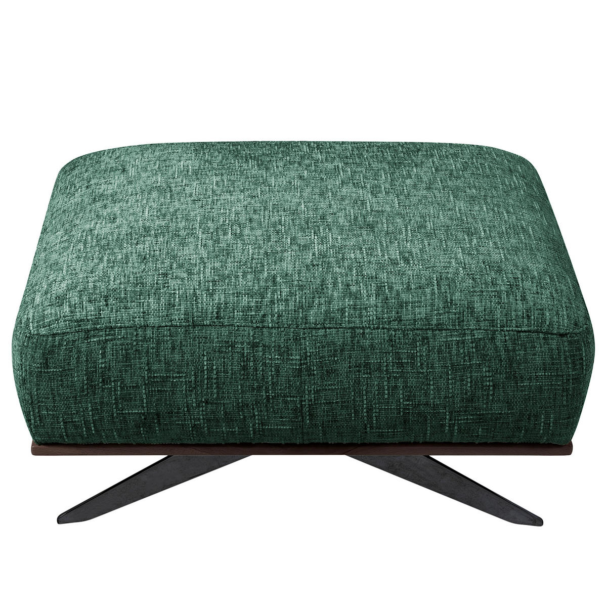 HOCKER PORTLAND Struktur Grün  - Dunkelbraun/Schwarz, Design, Holz/Textil (95/46/80cm) - Livetastic