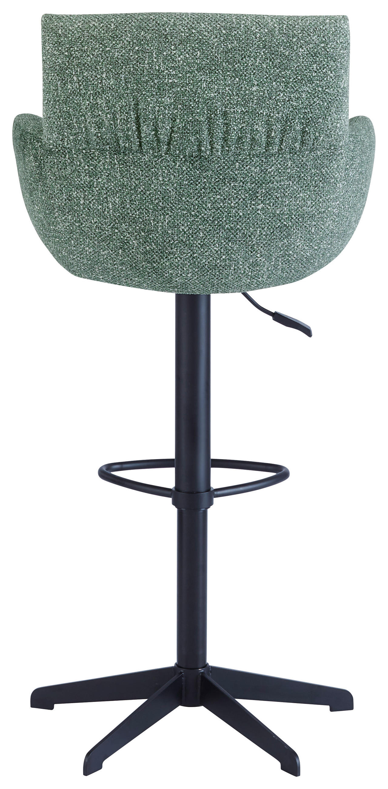 BARHOCKER Leinenoptik Olivgrün Eisen Sitzfläche 360° drehbar, automatische Rückholfunktion  - Schwarz/Olivgrün, Design, Textil/Metall (58/88-112/58cm) - Dieter Knoll
