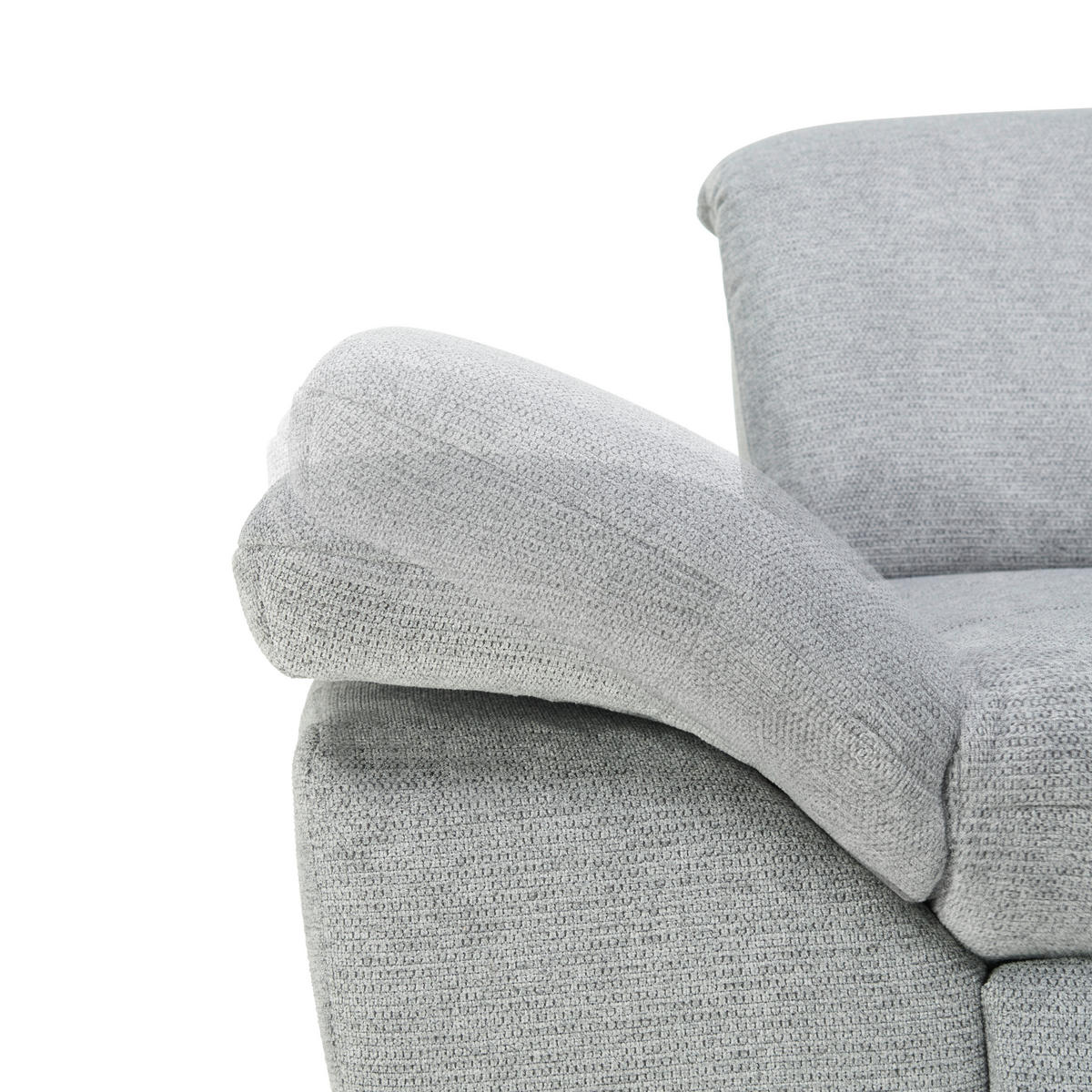 ECKSOFA in Webstoff Grau  319/260 cm  - Chromfarben/Grau, Design, Textil/Metall (319/260cm) - Beldomo Style