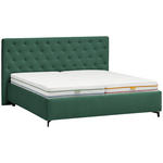 POLSTERBETT gepolstertes Kopfteil, Lattenroste Waldgrün 180/200 cm  - Waldgrün/Birkefarben, KONVENTIONELL, Holz/Textil (180/200cm) - Novel