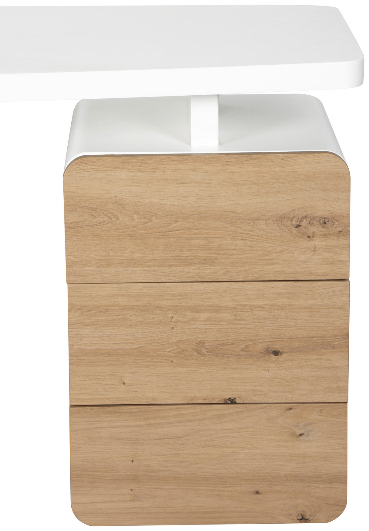 SCHREIBTISCH  in Weiß, Eichefarben  - Eichefarben/Weiß, LIFESTYLE, Holzwerkstoff/Metall (140/75/60cm) - MID.YOU
