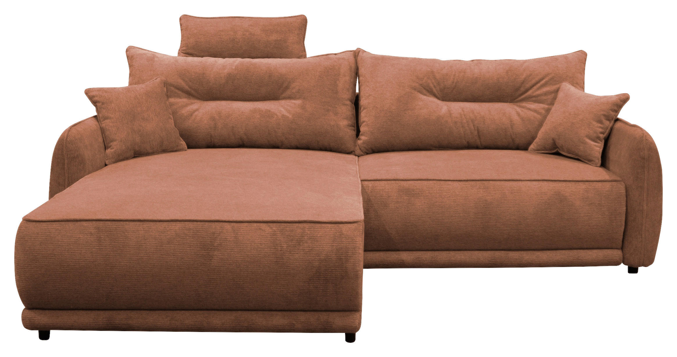 ECKSOFA FRESH Rostfarben Struktur  - Rostfarben/Beige, Design, Kunststoff/Textil (195/264cm) - MID.YOU
