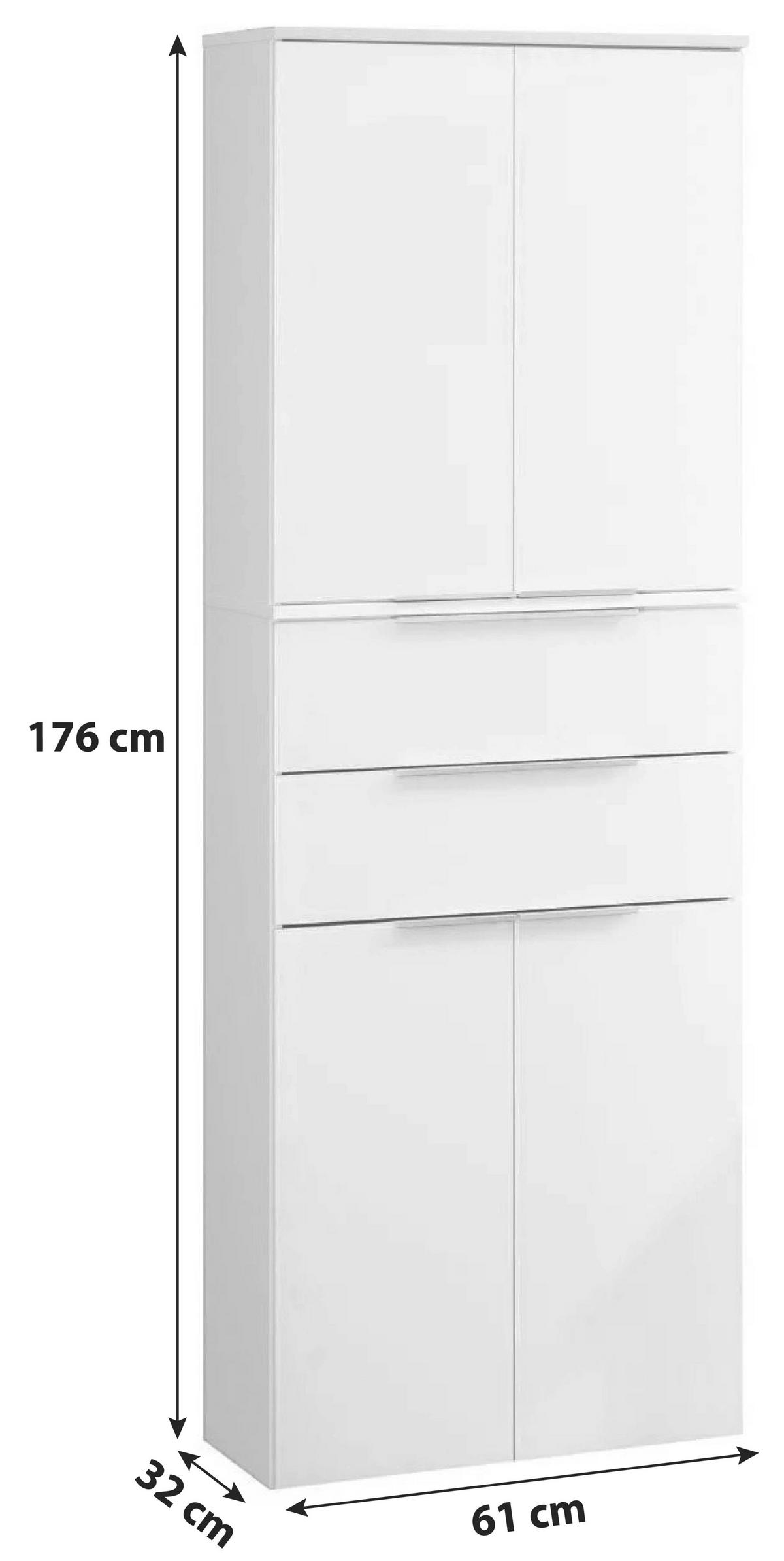 HOCHSCHRANK 61/176/32 cm  - Anthrazit/Silberfarben, MODERN, Glas/Holzwerkstoff (61/176/32cm) - MID.YOU