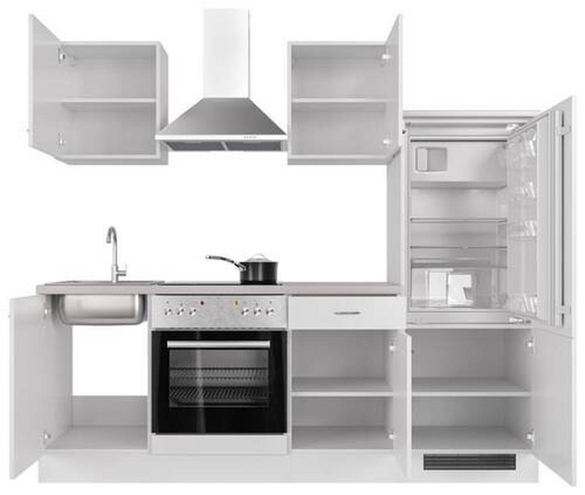 KUCHYŇSKÁ LINKA WITO 220 - bílá/světle šedá, Moderní, kompozitní dřevo/plast (220cm) - FlexWell