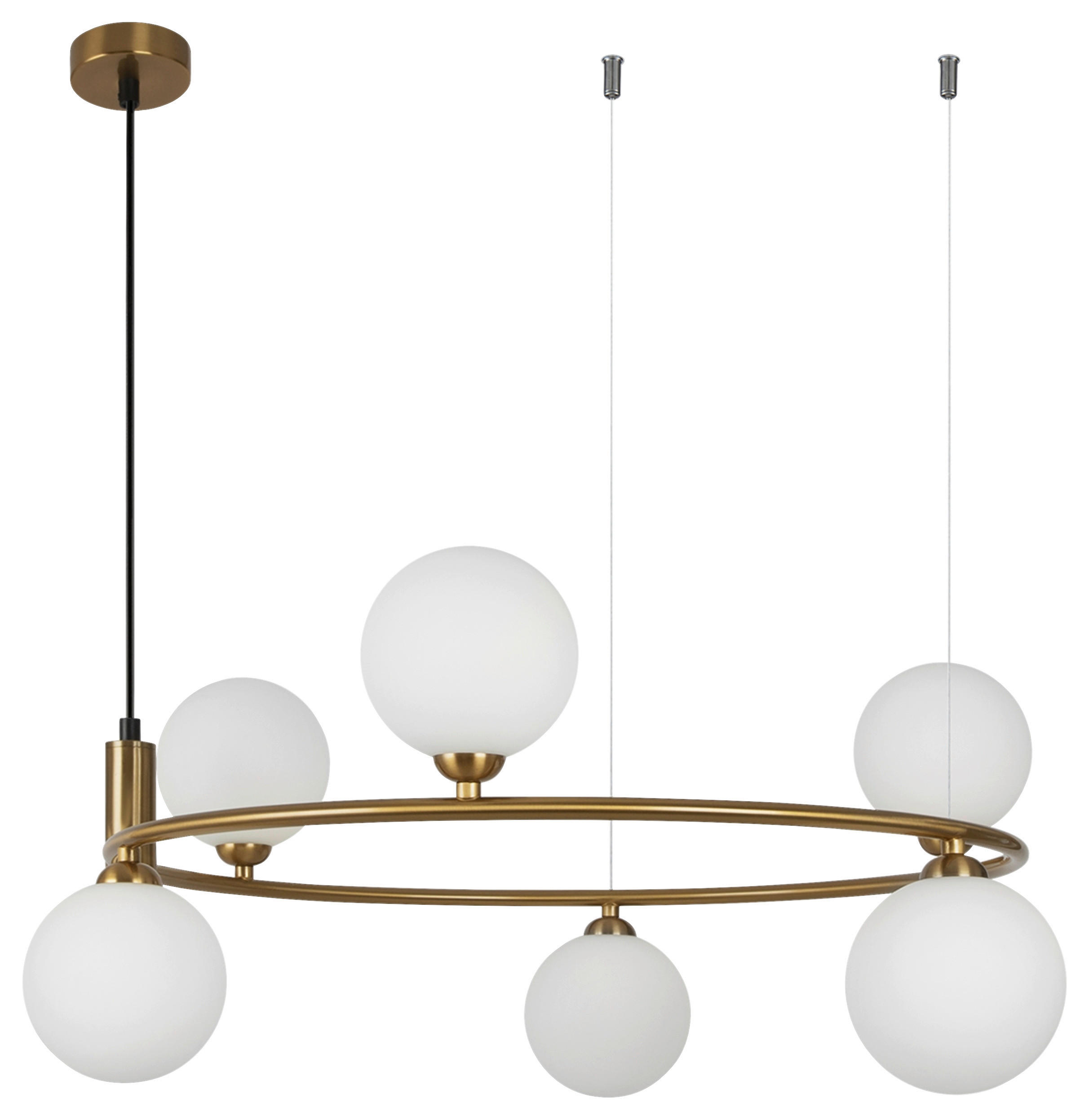 PENDELLEUCHTE 58/34-184 cm   - Messingfarben, Basics, Glas/Metall (58/34-184cm) - MAYTONI