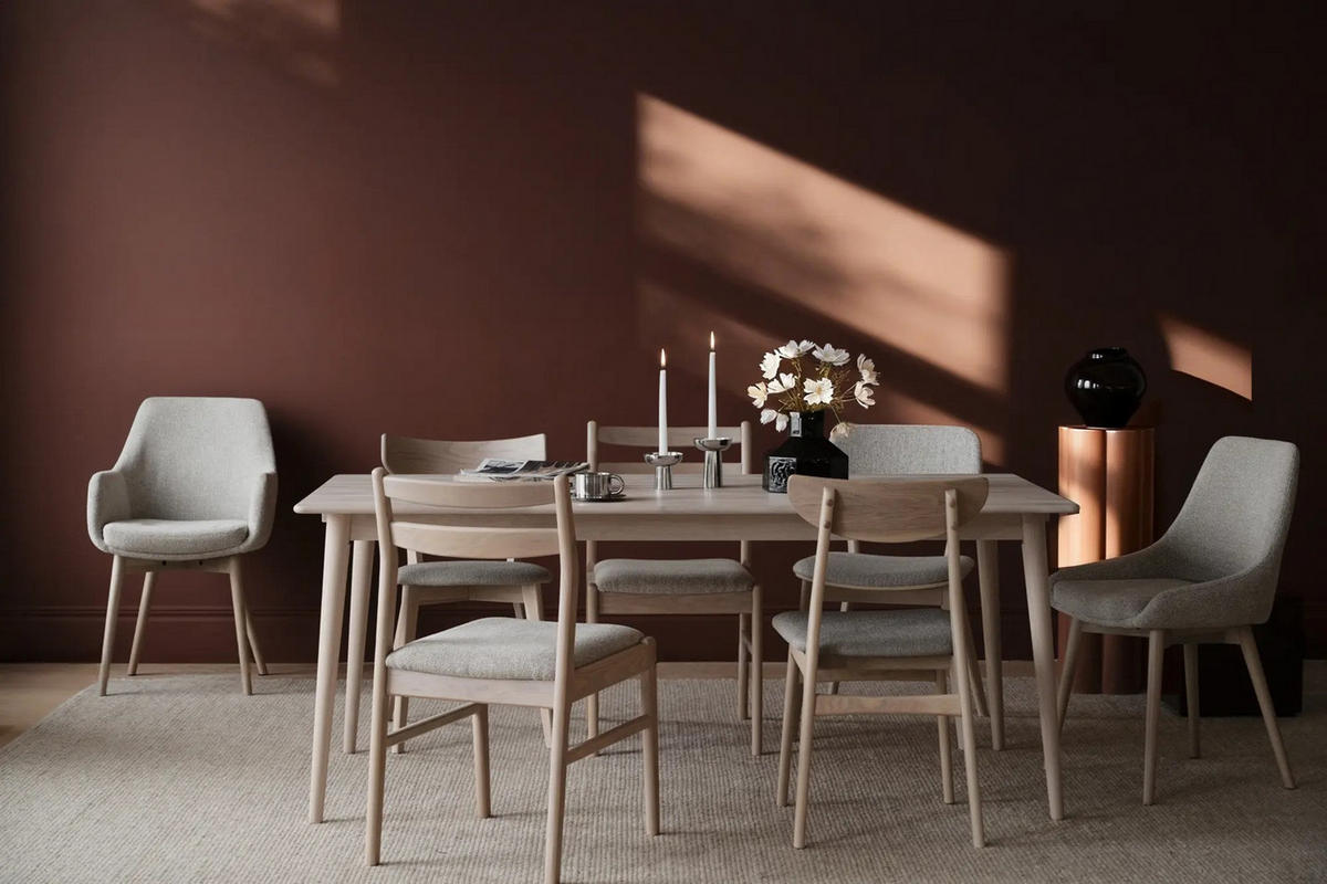 STOL MED ARMSTÖD     - beige/ek Bianco, Klassisk, metall/trä (55/88/61cm) - Rowico