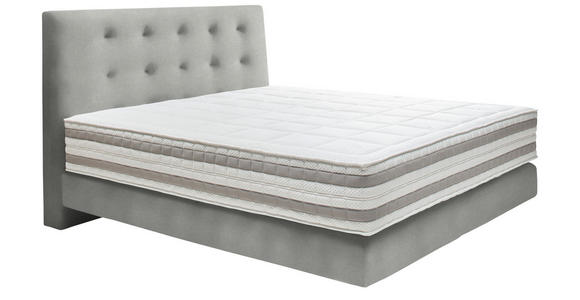 BOXSPRINGBETT 180/200 cm  in Hellgrau  - Hellgrau, KONVENTIONELL, Holz/Textil (180/200cm) - Dieter Knoll