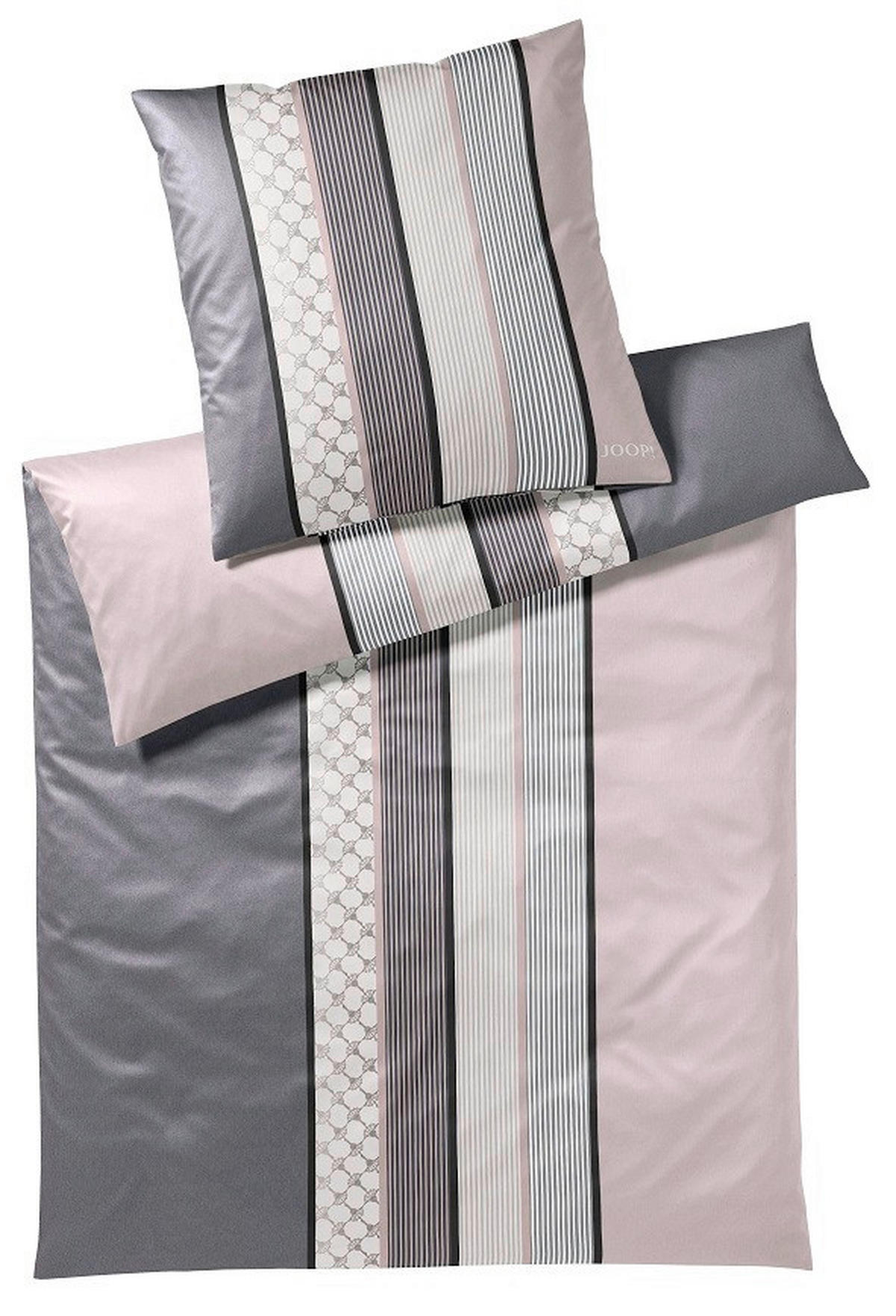 POSTEĽNÁ BIELIZEŇ, makosatén, antracitová, ružová, 135/200 cm  - ružová/antracitová, Design, textil (135/200cm) - Joop!