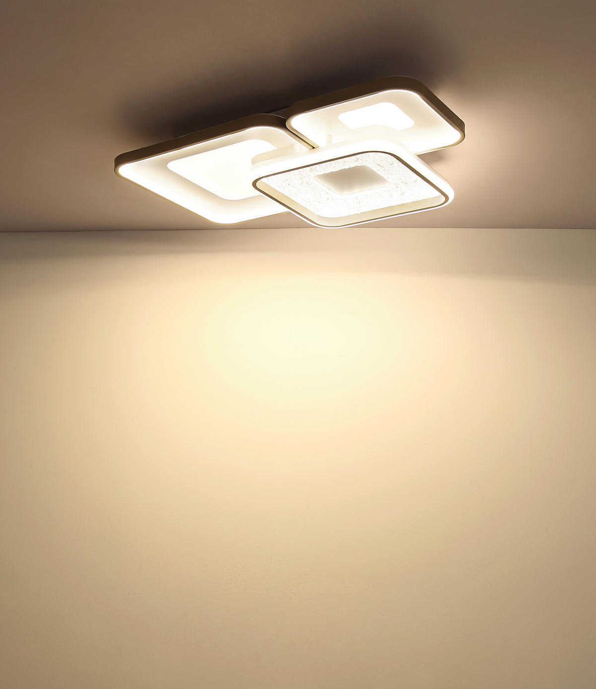 LED-DECKENLEUCHTE 65/45,5/10 cm   - Sandfarben/Klar, Design, Kunststoff/Metall (65/45,5/10cm) - Globo