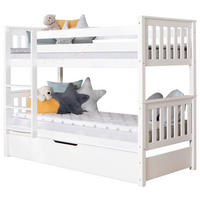 ETAGENBETT 90/200 cm,  in Weiß, Absturzsicherung, Leiter  - Weiß, MODERN, Holz (90/200cm) - MID.YOU