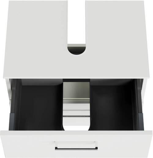 WASCHBECKENUNTERSCHRANK 60/49,8/38,3 cm  - Chromfarben/Weiß Hochglanz, KONVENTIONELL, Holzwerkstoff/Metall (60/49,8/38,3cm) - Sadena