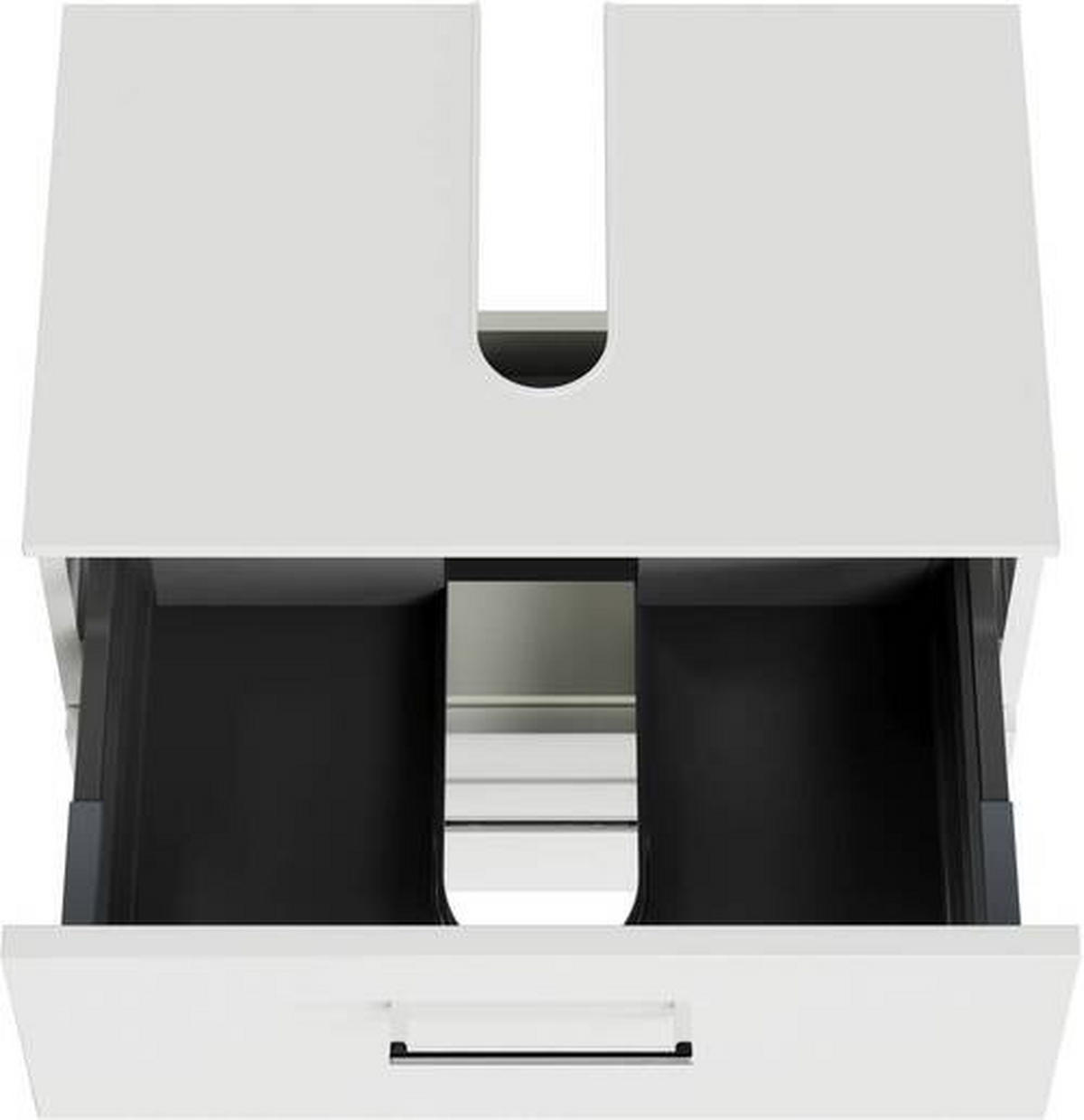 WASCHBECKENUNTERSCHRANK 60/49,8/38,3 cm  - Chromfarben/Weiß Hochglanz, KONVENTIONELL, Holzwerkstoff/Metall (60/49,8/38,3cm) - Sadena