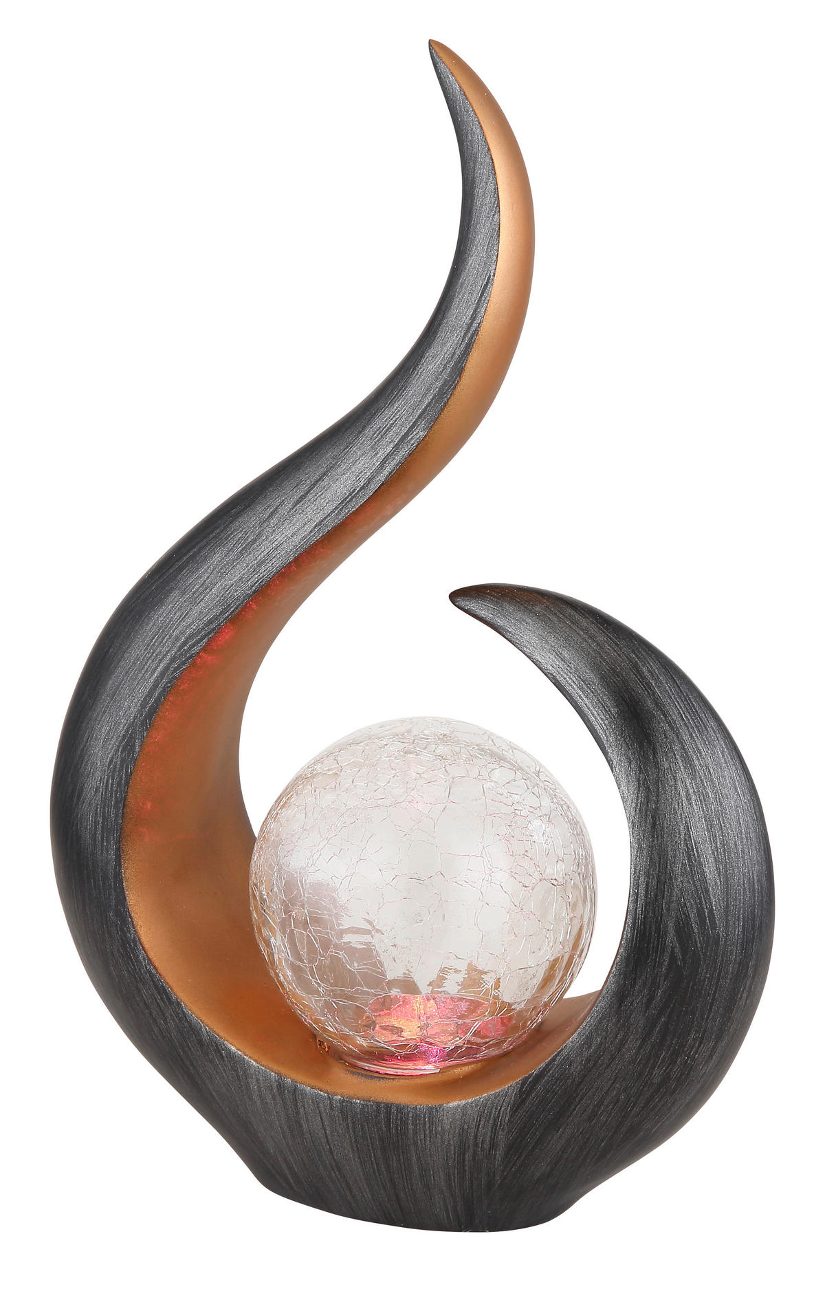 SOLARLEUCHTE - Klar/Goldfarben, Design, Glas/Kunststoff (22,5/10/33,5cm) - Globo