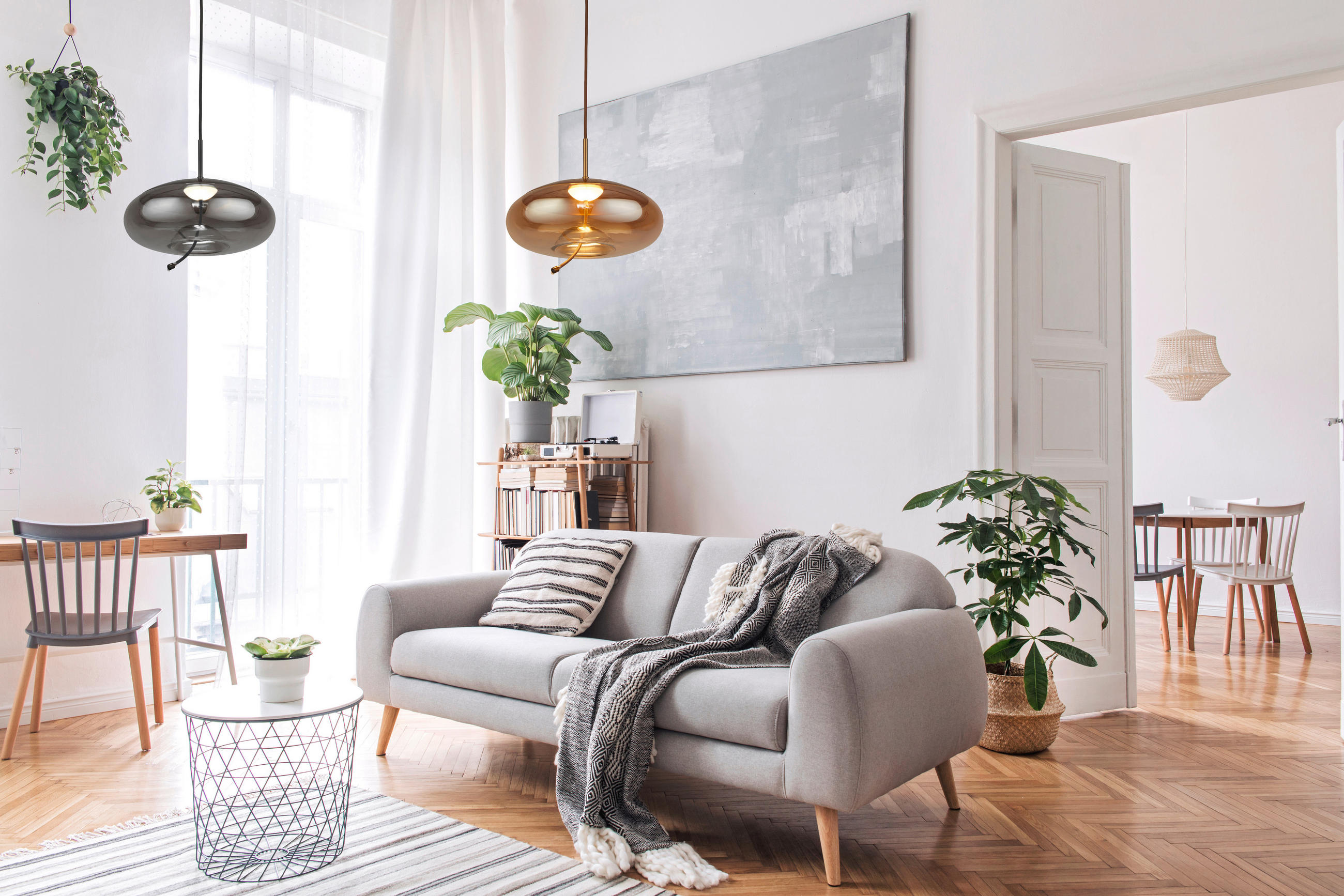 VISEČA LED-SVETILKA  Lisbon 6 W/147 lm/2700 K/230 V/ - črna, Design, kovina/steklo (31/31/30-150cm)