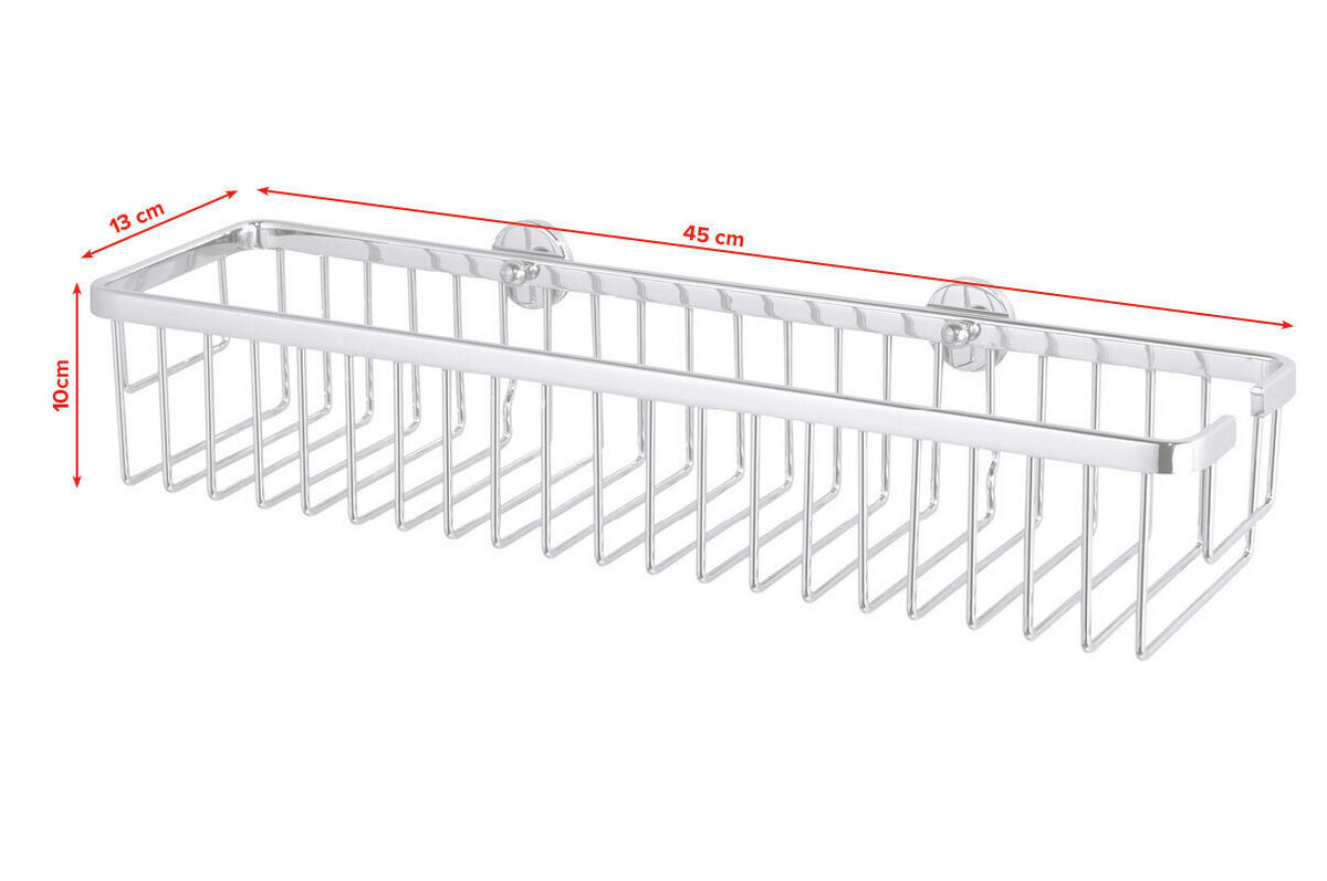 DUSCHABLAGE - Chromfarben, Basics, Metall (45/12,5/9,2cm) - Tesa
