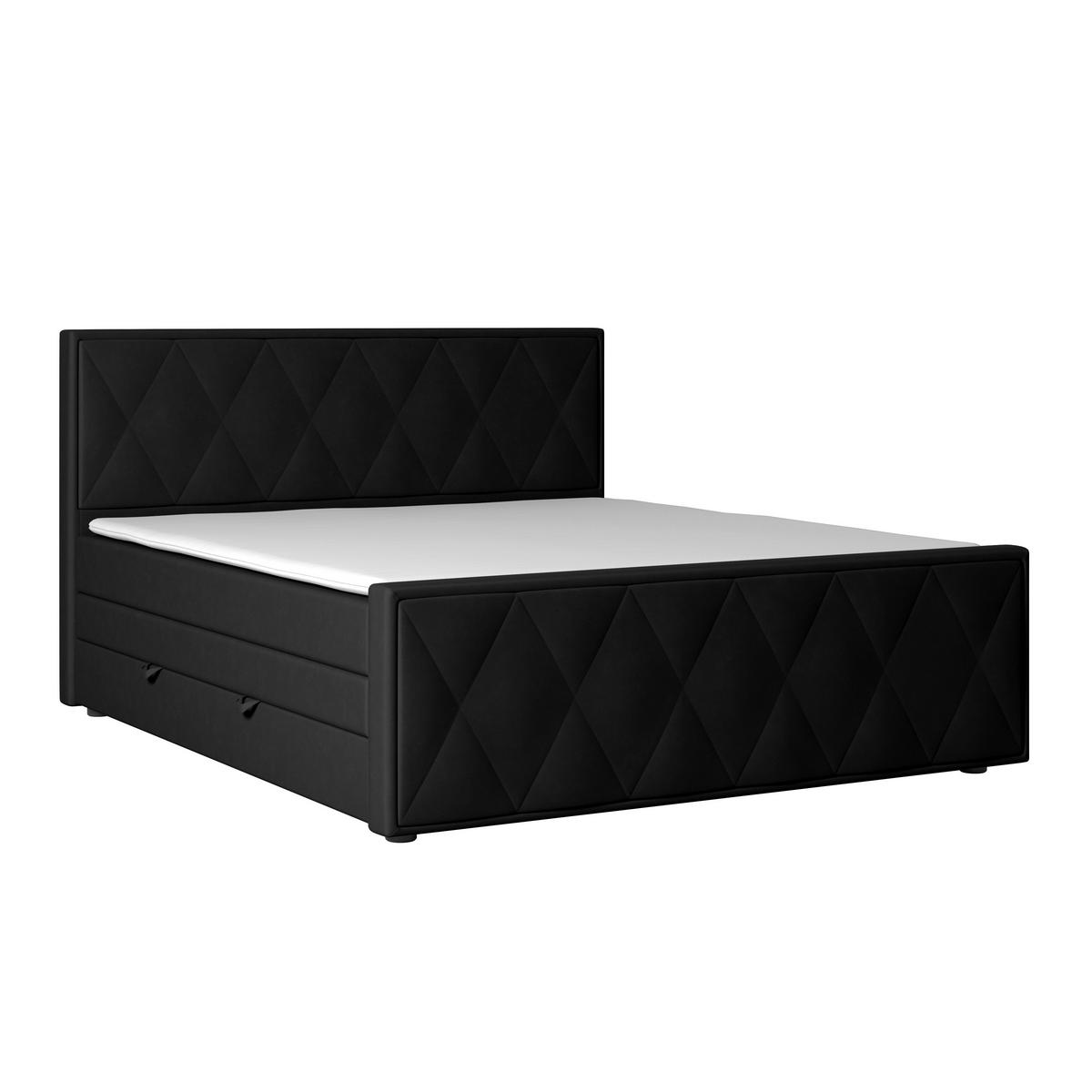 BOXSPRINGBETT 180/200 cm  in Schwarz  - Schwarz, MODERN, Holzwerkstoff/Kunststoff (180/200cm) - MID.YOU