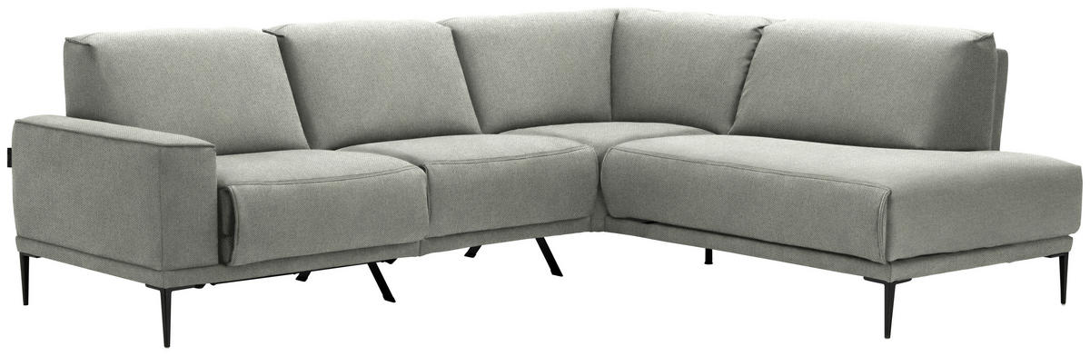 ECKSOFA in Flachgewebe Beige  260/210 cm  - Beige/Schwarz, Design, Textil/Metall (260/210cm) - Johann Jakob