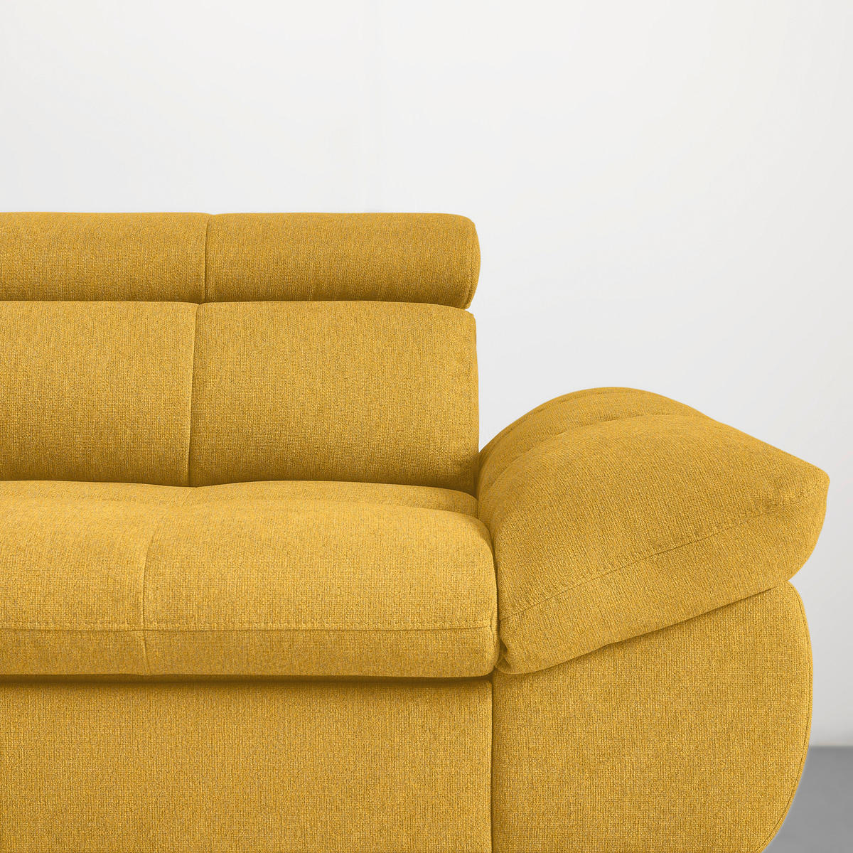 ECKSOFA in Chenille Senfgelb  - Senfgelb/Schwarz, Modern, Textil/Metall (201/296cm) - Livetastic