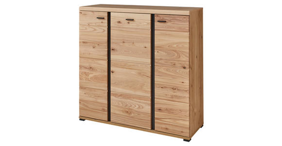 HIGHBOARD  in 124/120/42 cm  - Eschefarben/Schwarz, Design, Holz/Holzwerkstoff (124/120/42cm) - Linea Natura