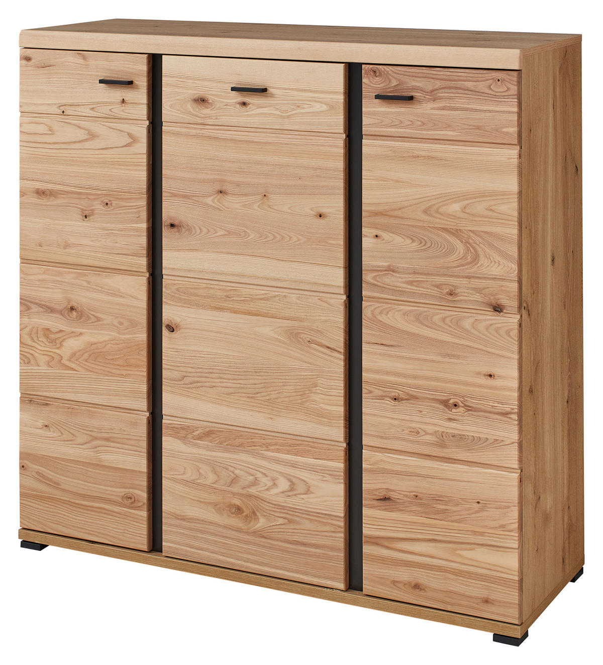 HIGHBOARD  in 124/120/42 cm  - Eschefarben/Schwarz, Design, Holz/Holzwerkstoff (124/120/42cm) - Linea Natura