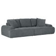 BIGSOFA Flachgewebe Dunkelgrau  - Dunkelgrau/Schwarz, KONVENTIONELL, Kunststoff/Textil (276/95/130cm) - Carryhome