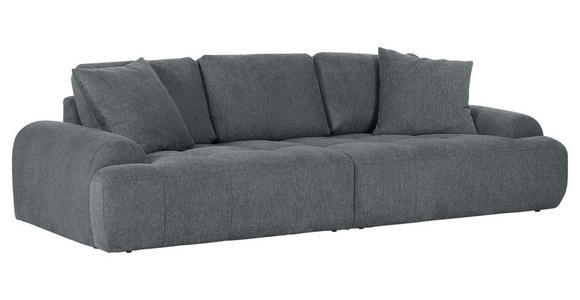 BIGSOFA Flachgewebe Dunkelgrau  - Dunkelgrau/Schwarz, KONVENTIONELL, Kunststoff/Textil (276/95/130cm) - Carryhome