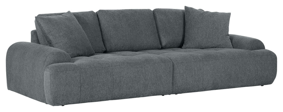 BIGSOFA Flachgewebe Dunkelgrau  - Dunkelgrau/Schwarz, KONVENTIONELL, Kunststoff/Textil (276/95/130cm) - Carryhome