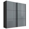 SKRIŇA S POS. DVER. – HOR.VED, tmavosivá, svetlosivá, 200/222/68 cm - čierna/svetlosivá, Konventionell, kov/kompozitné drevo (200/222/68cm) - Moderano