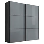 SCHWEBETÜRENSCHRANK  in Hellgrau, Dunkelgrau  - Dunkelgrau/Hellgrau, KONVENTIONELL, Glas/Holzwerkstoff (200/222/68cm) - Moderano