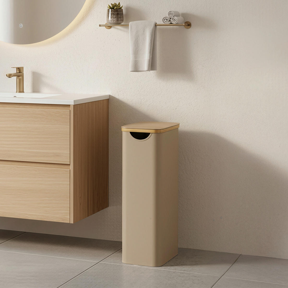 WÄSCHEKORB - Braun, Trend, Naturmaterialien/Kunststoff (42/70,5/22,5cm) - Boxxx