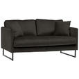 2-SITZER-SOFA in Samt Anthrazit  - Anthrazit/Schwarz, Design, Textil/Metall (150/78/84cm) - Carryhome